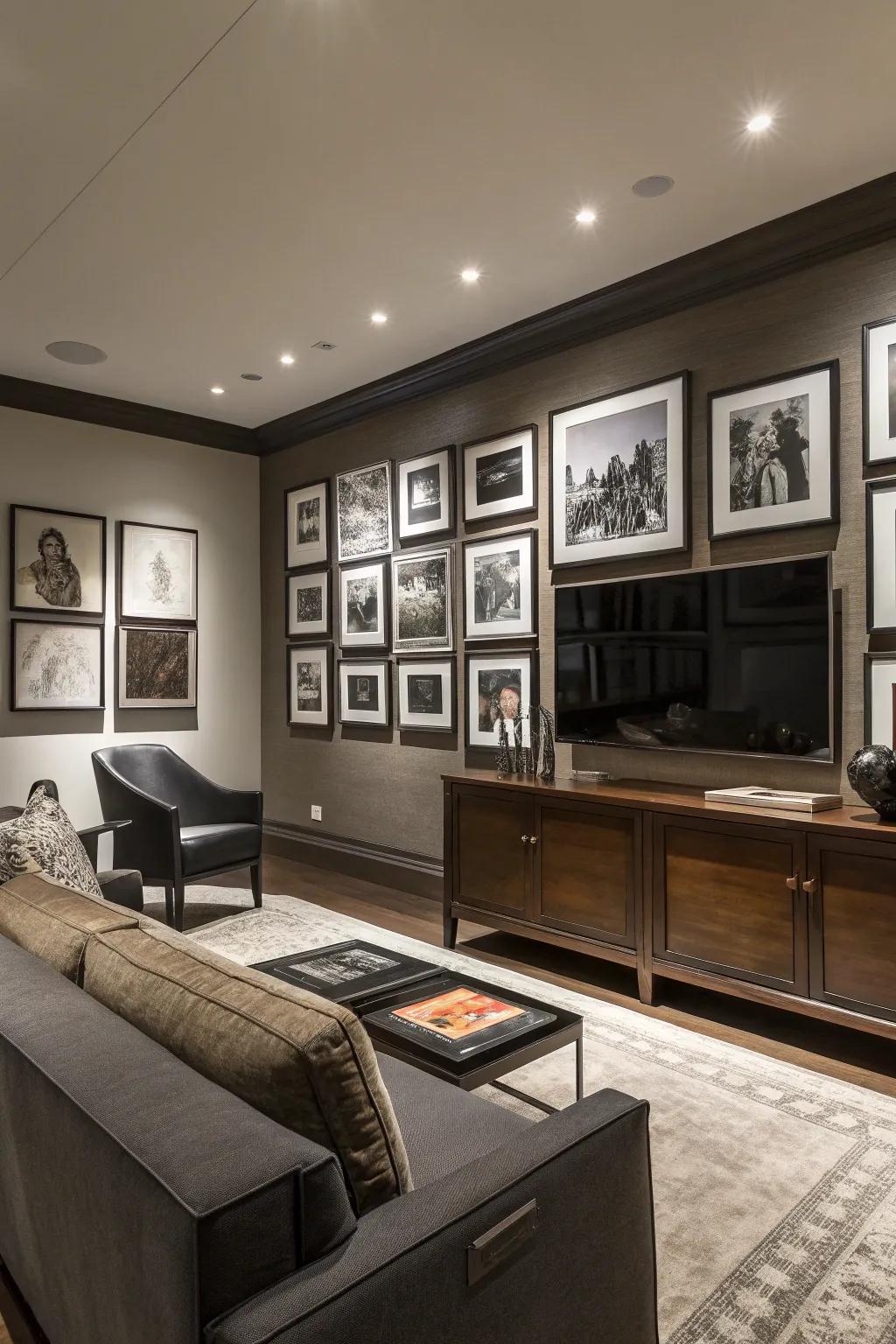 Black and white art can add a sophisticated touch to your decor.