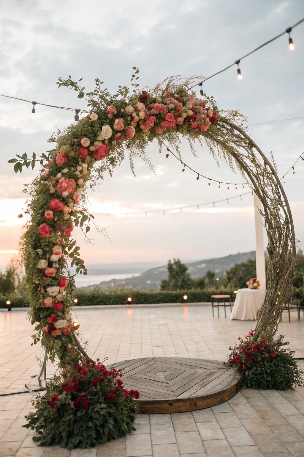 A circular arch that beautifully symbolizes infinity and unity.