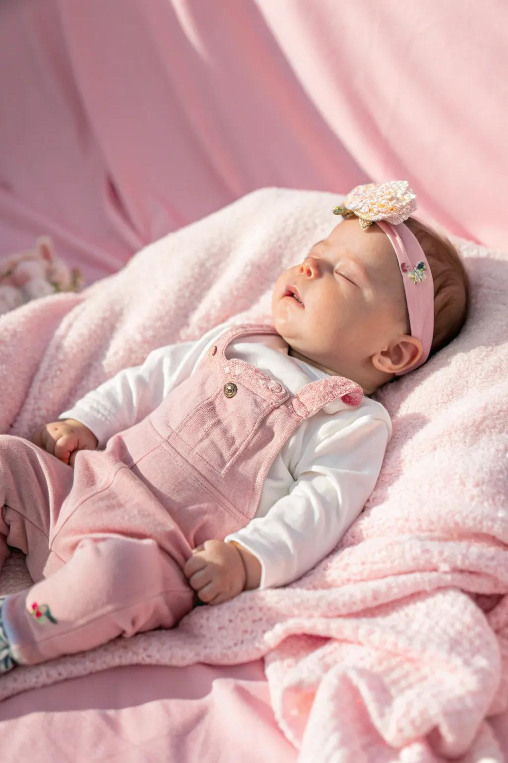 Pastel perfection for a calm and soothing baby photo.