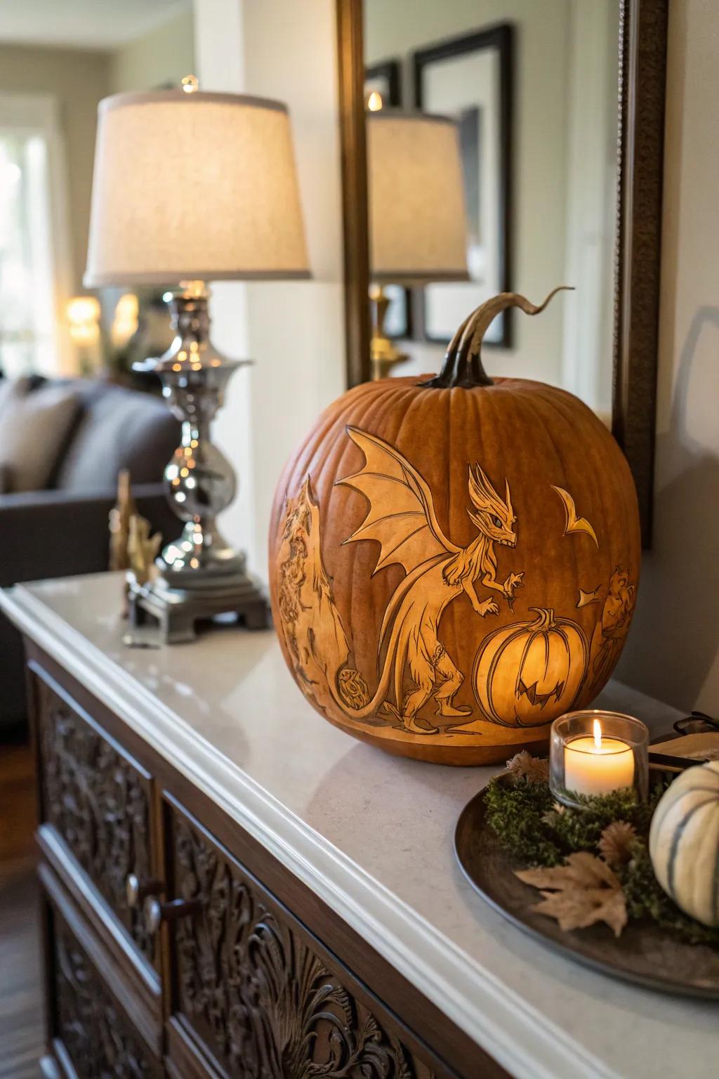 Enchant your decor with carvings of anime fantasy creatures.