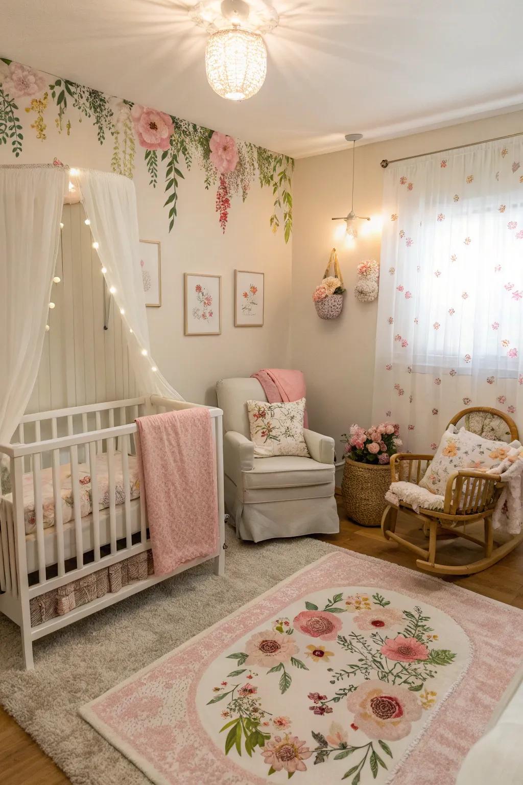 Soft lighting enhances the serene atmosphere of the nursery.