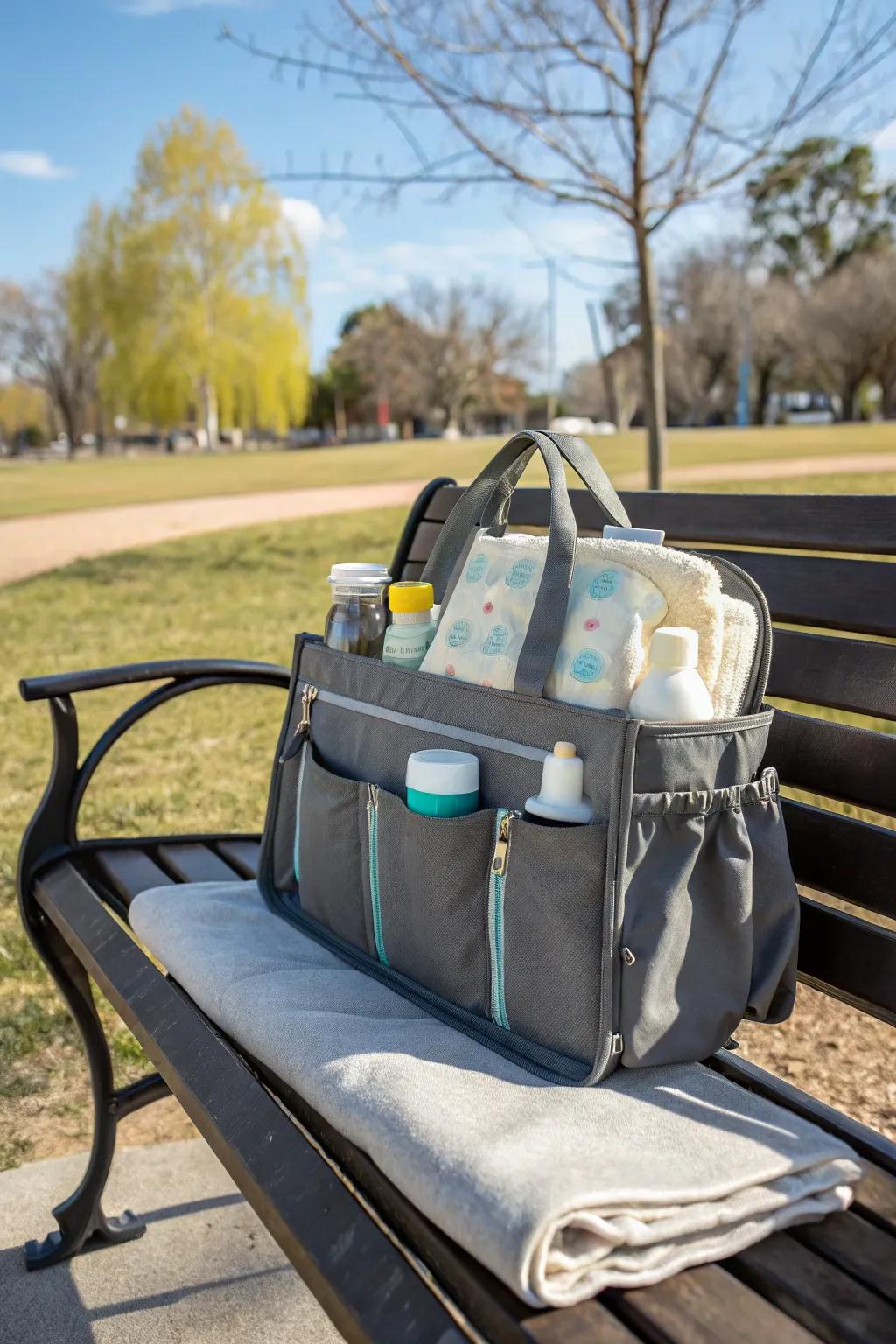 A chic diaper bag ready for any outing.