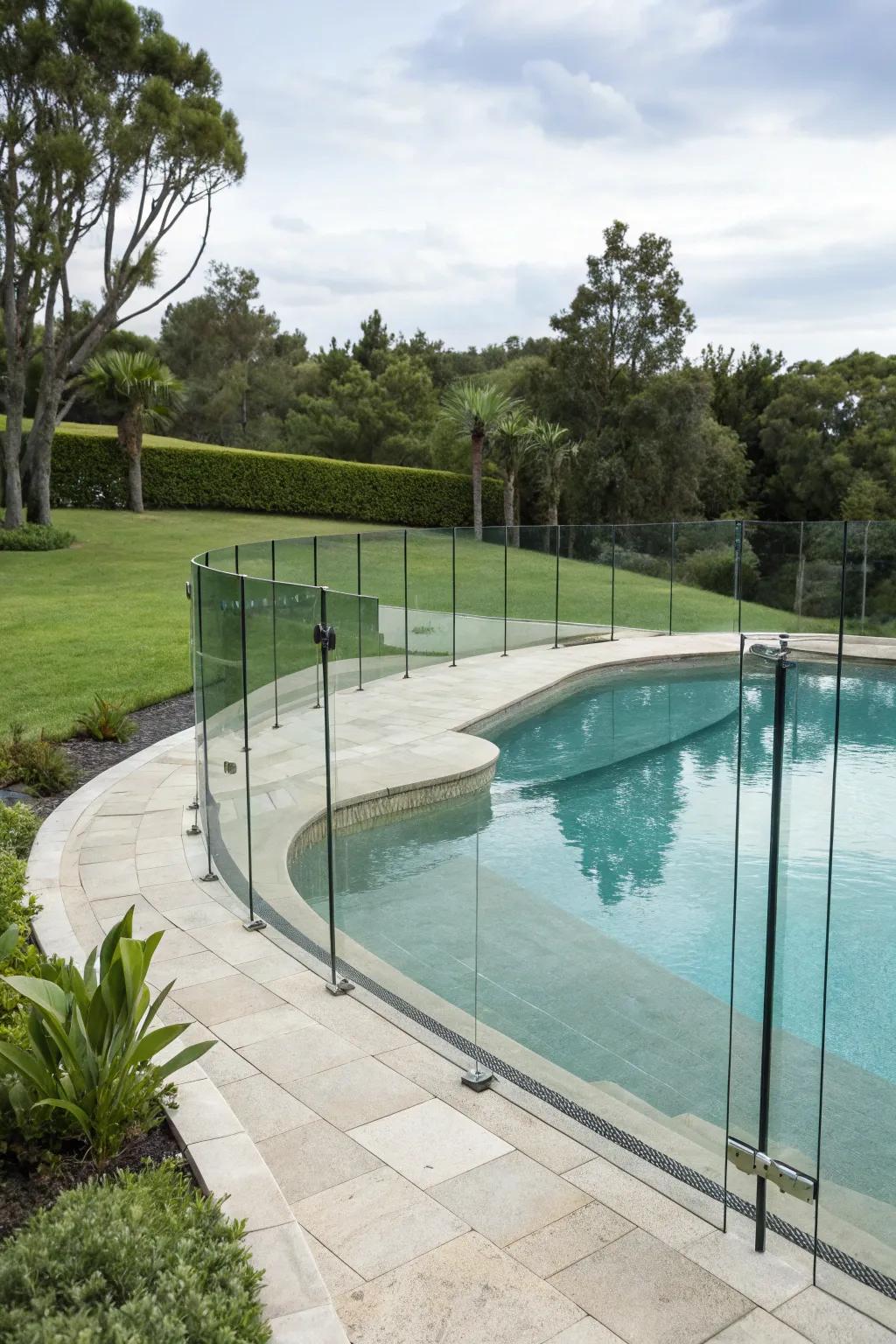 A glass fence ensures safety without compromising the view.