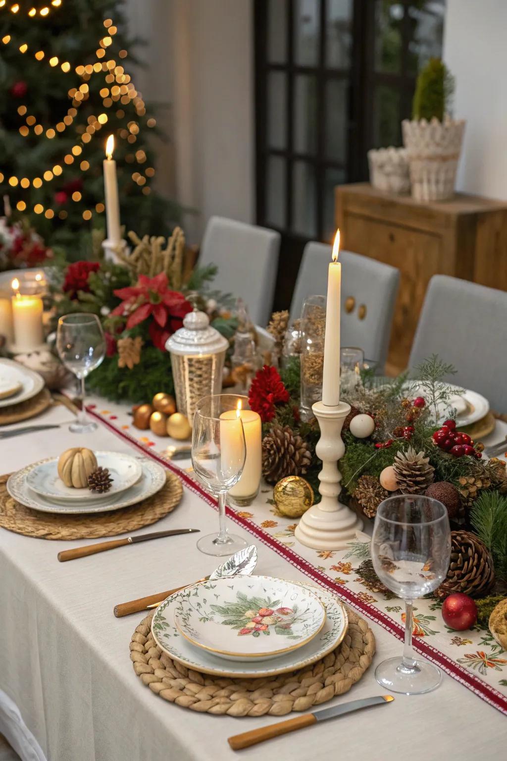 Seasonal touches adding charm to the banquet table.