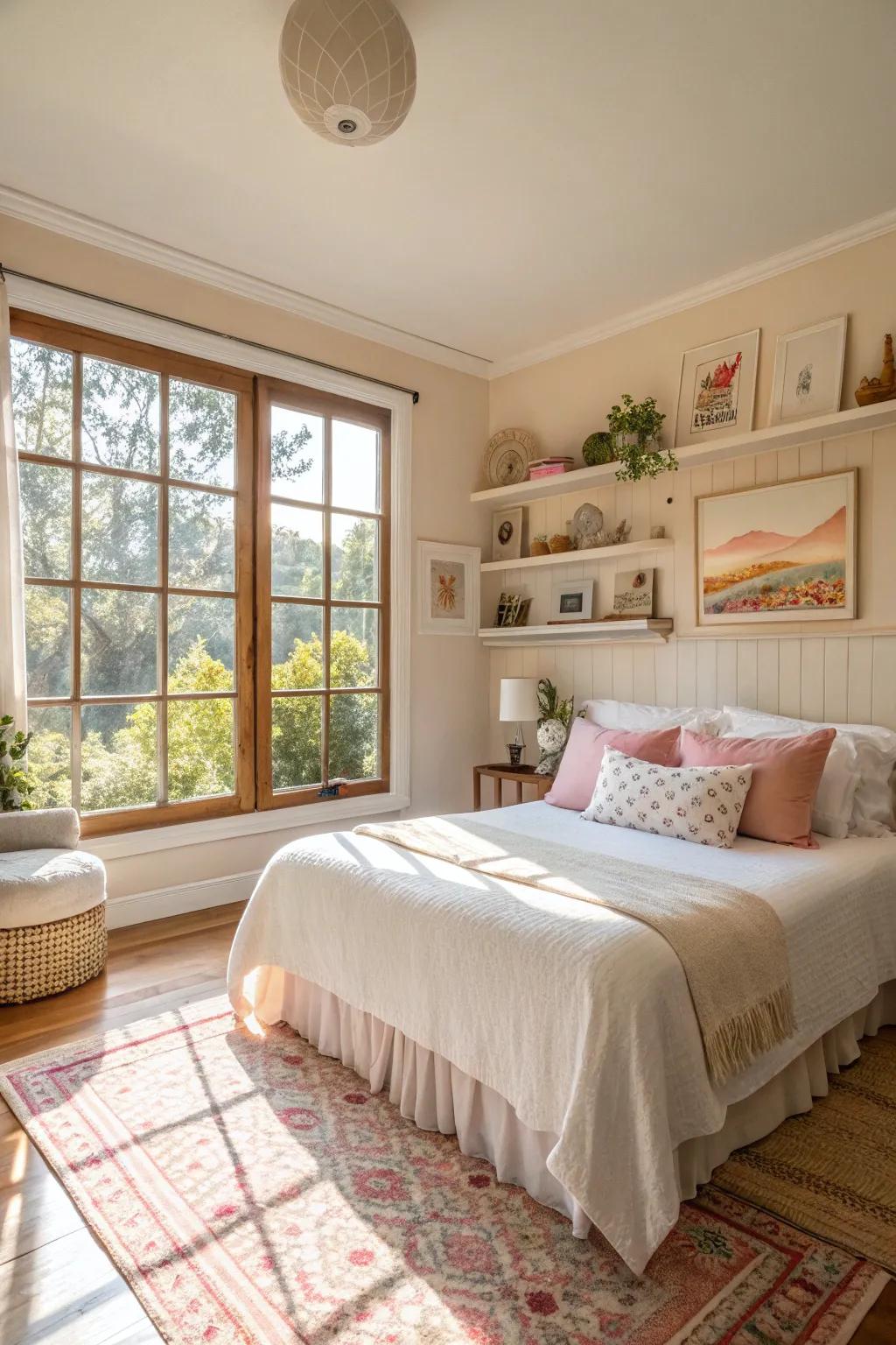 Natural light brings warmth and openness to a bedroom.