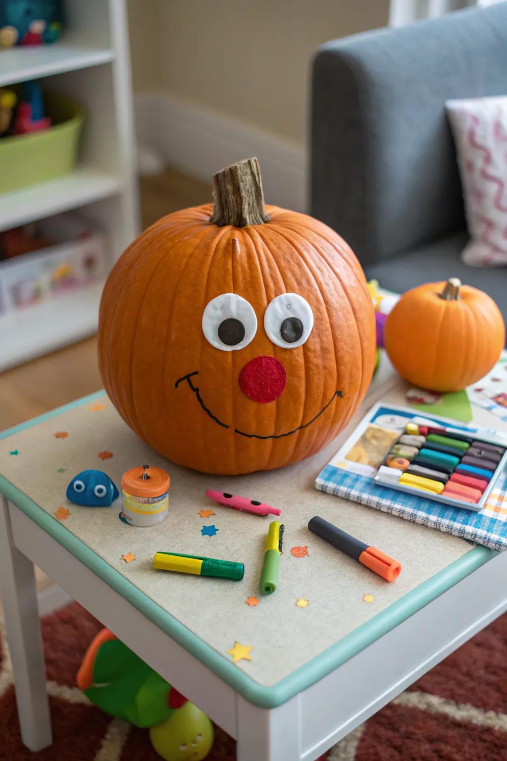 Create a pumpkin with a playful personality.