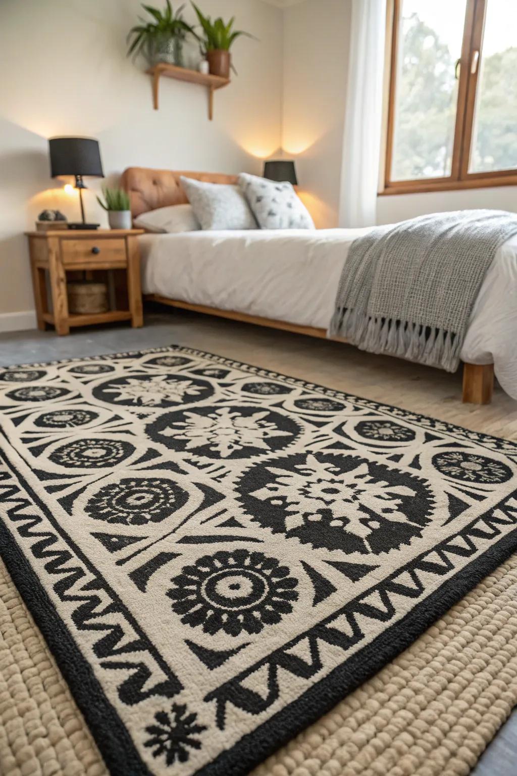 A statement rug ties the room together with style.