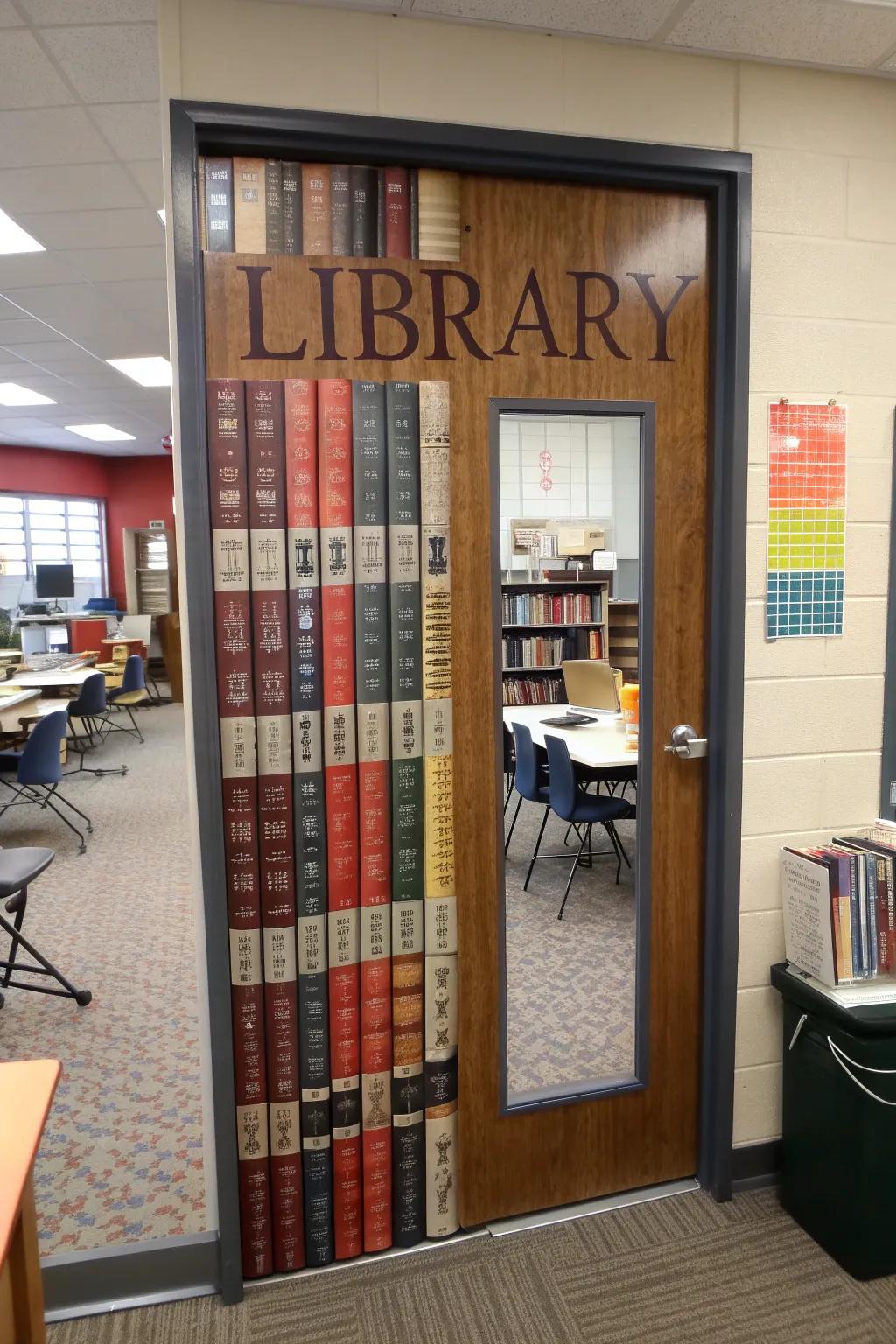 Open the door to endless possibilities with a library-themed design.