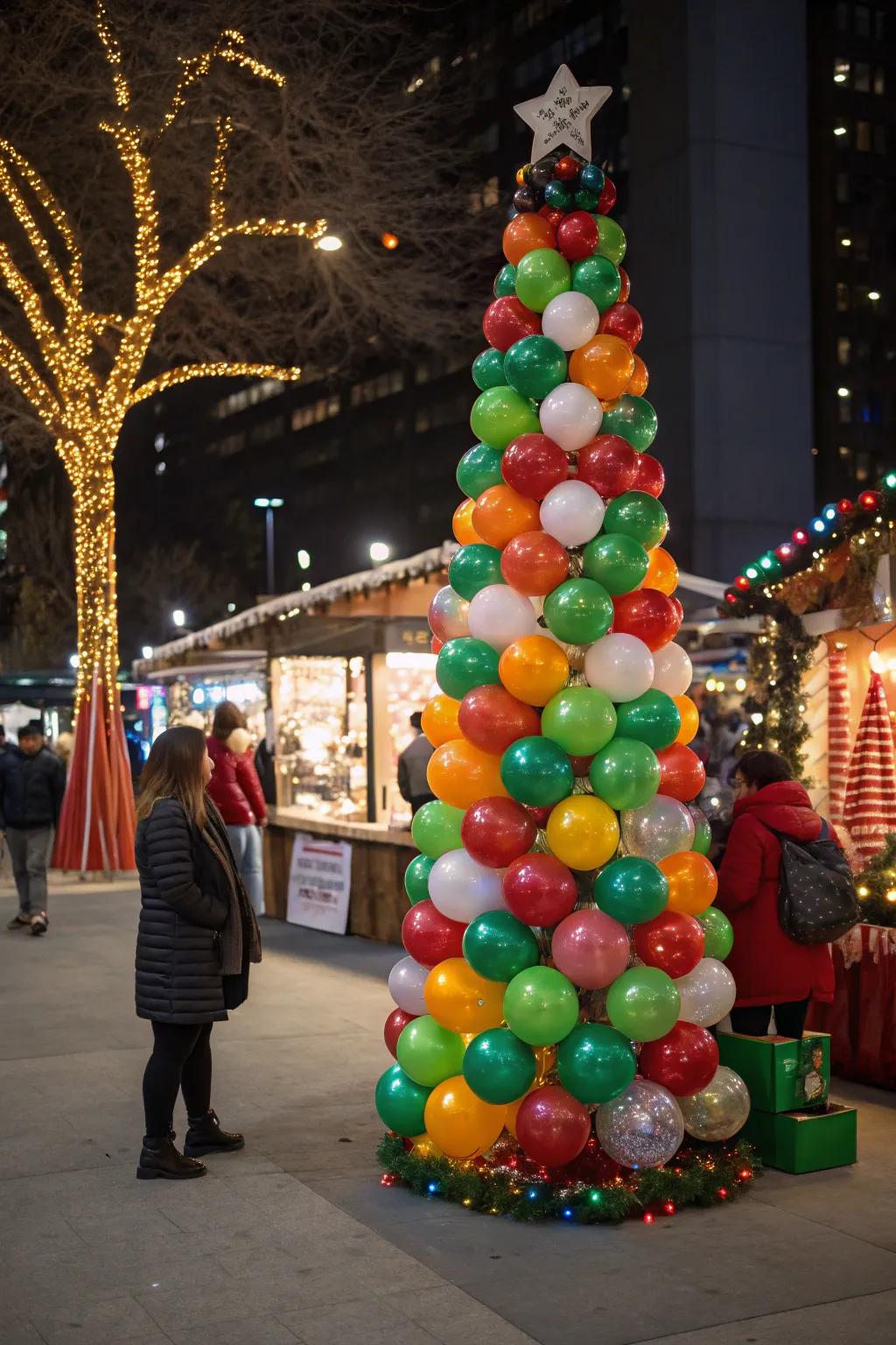 A balloon tree adds a playful and modern twist.