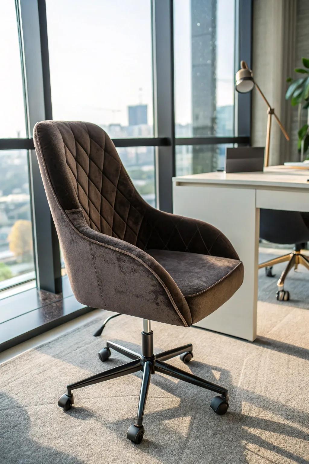 A comfortable chair is essential for maintaining both style and productivity.