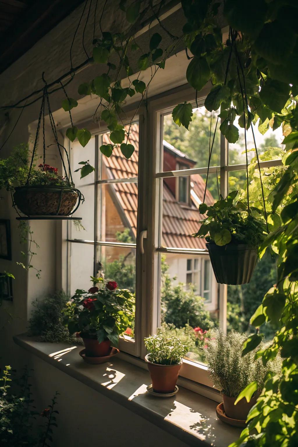 Greenery breathes life into your dormer space.