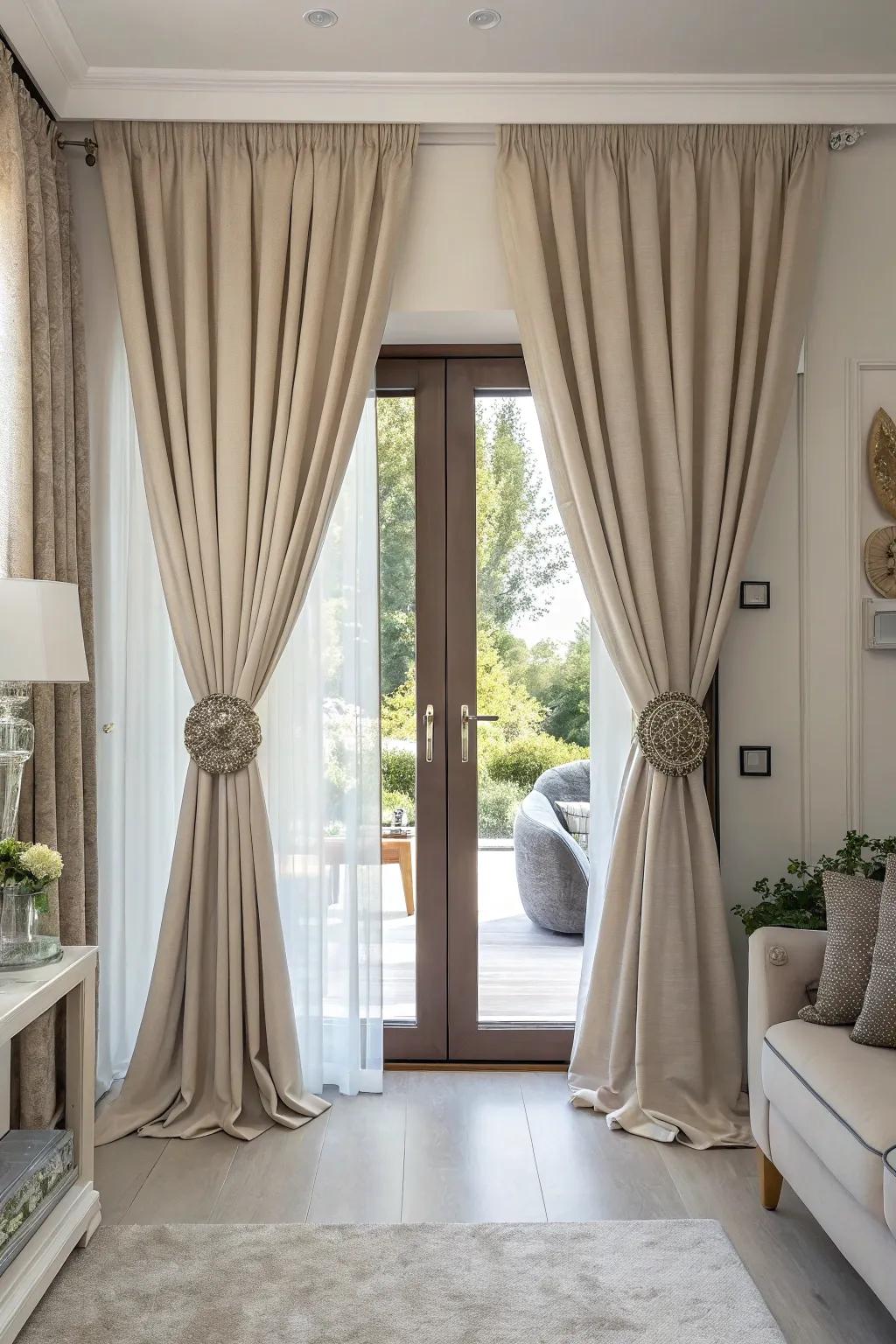 Combine functionality with style using practical curtain solutions.