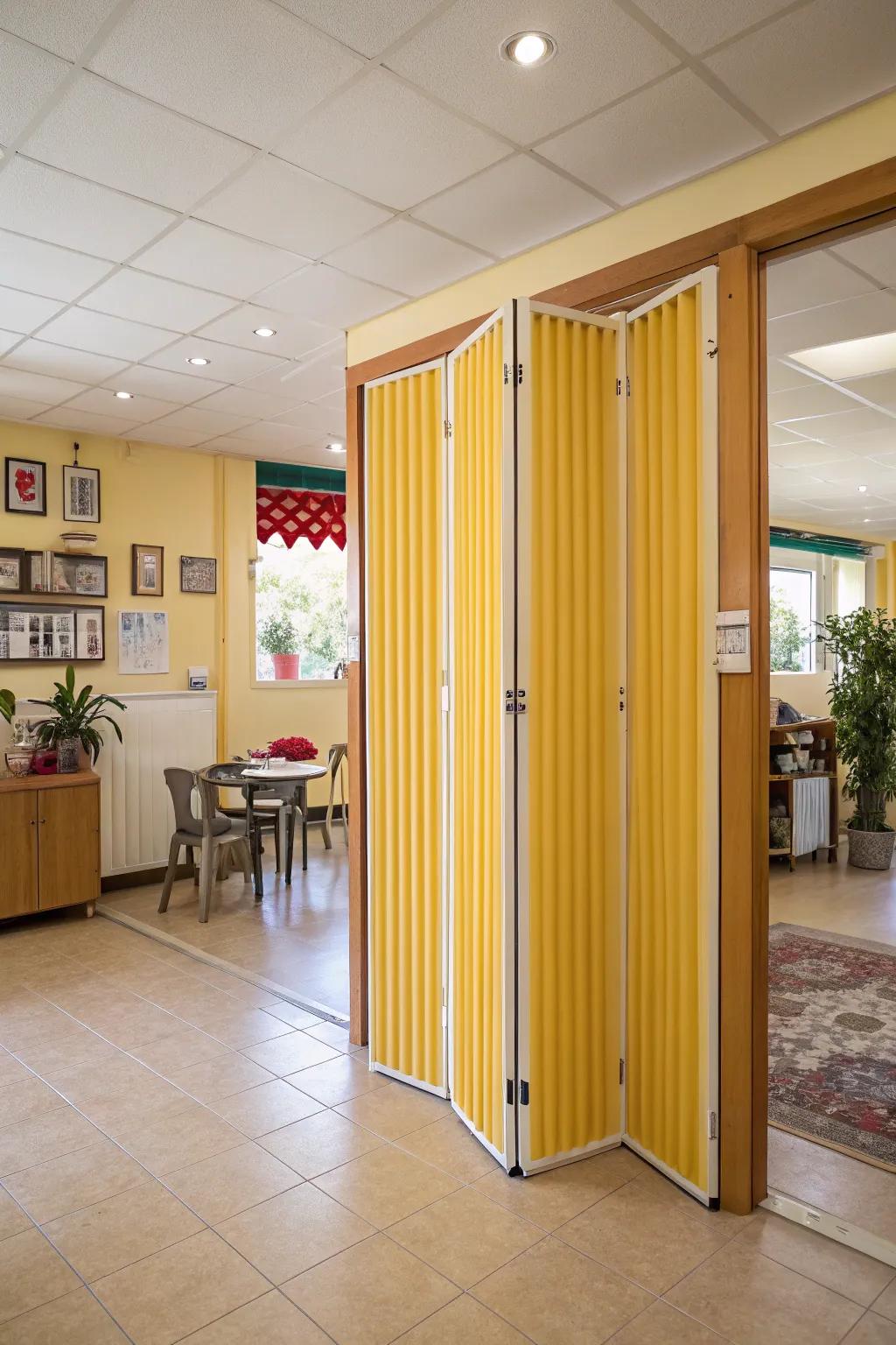 Add versatility with accordion doors.