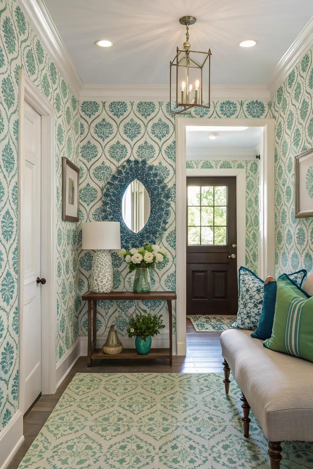 Patterns add a lively and personal touch to your entryway.