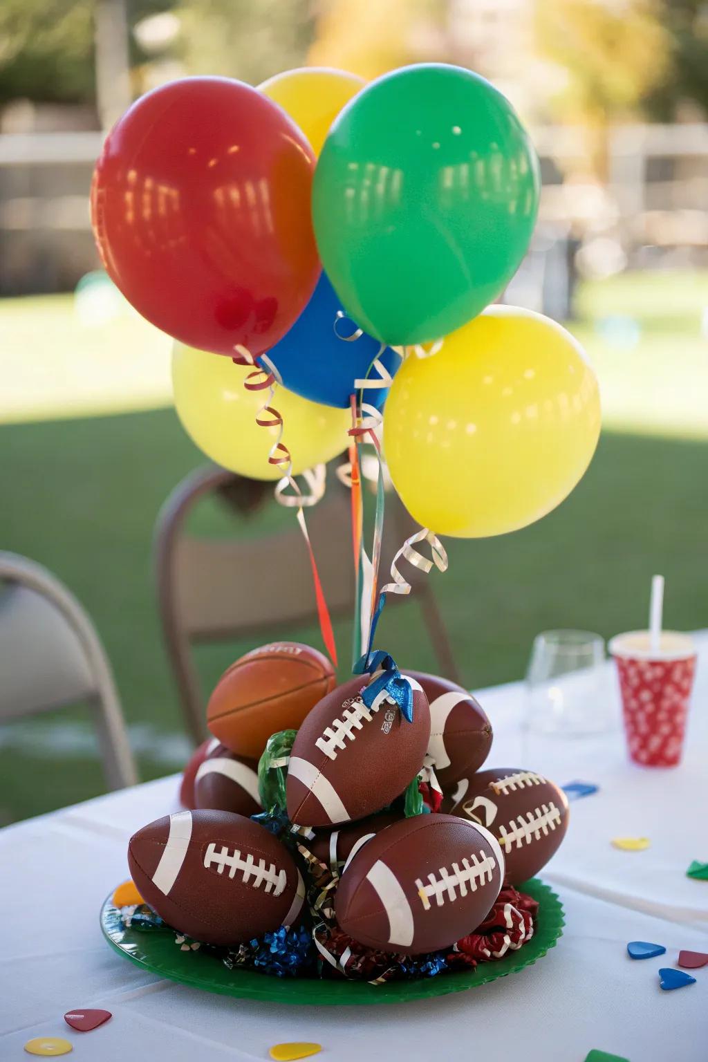 Enhance your centerpiece with sports-themed extras.