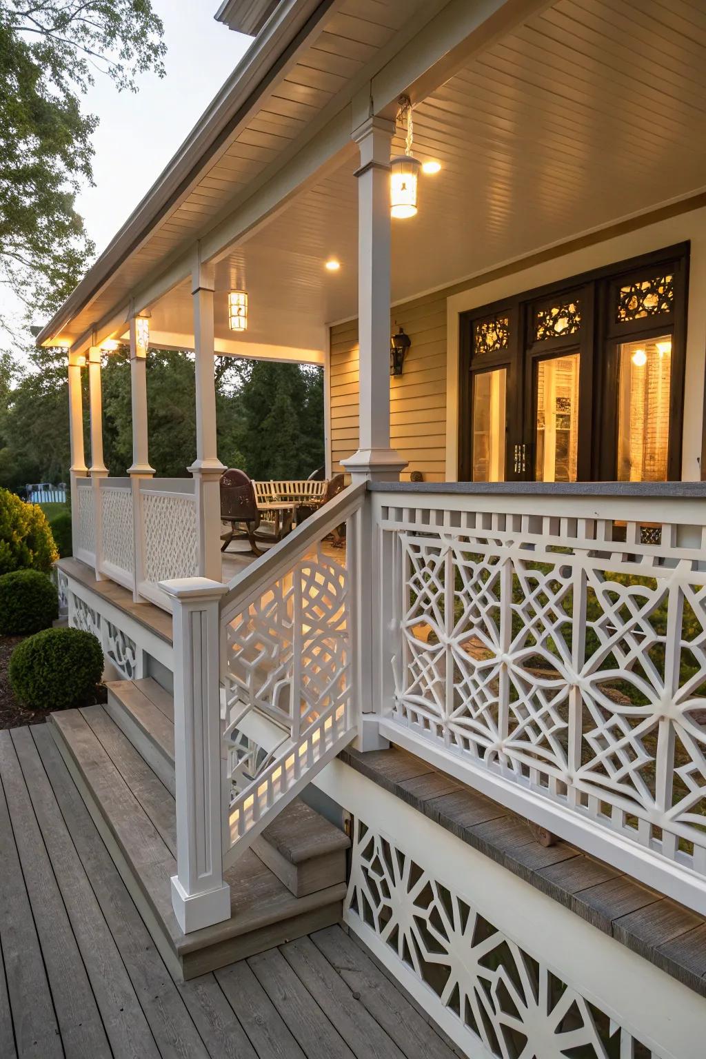 Bold geometric patterns for a striking porch