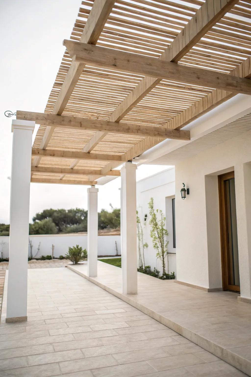 Simplicity meets elegance in a minimalist pergola.