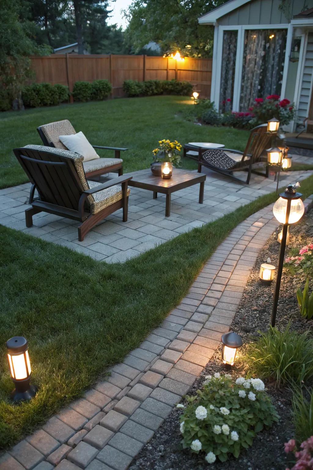 Add a magical glow with solar-powered lighting.