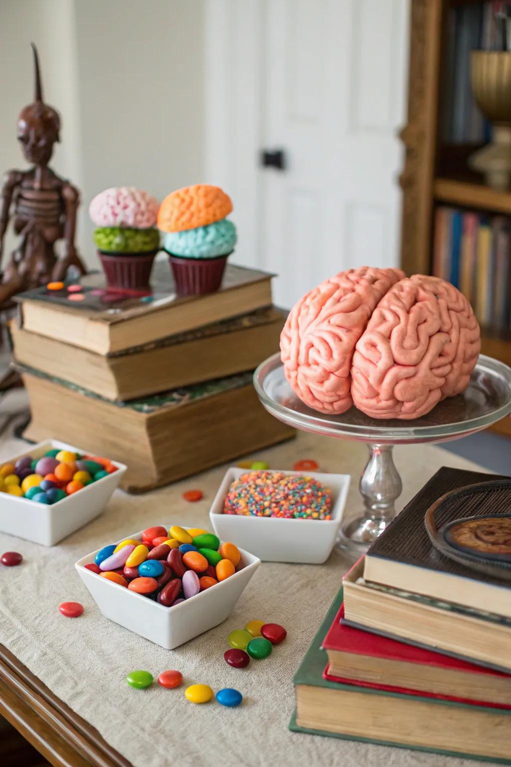 Books and brainy candies add an intellectual twist to your celebration.