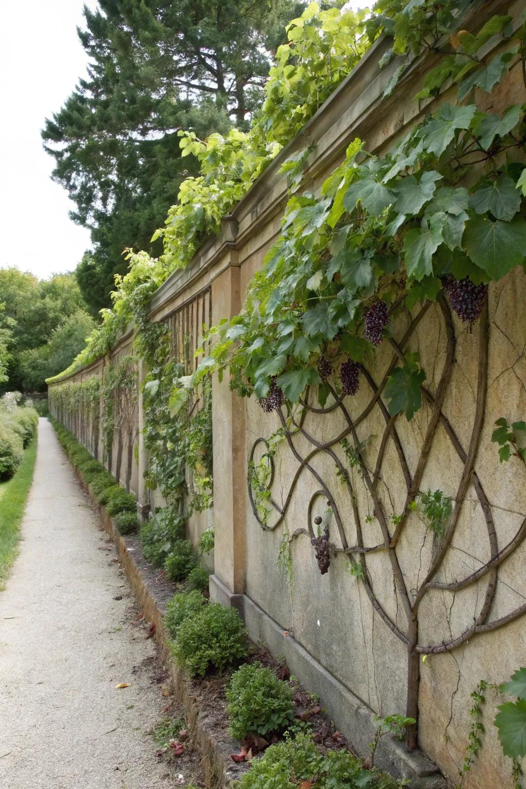 Espalier trellises are perfect for creating artistic patterns with your vines.