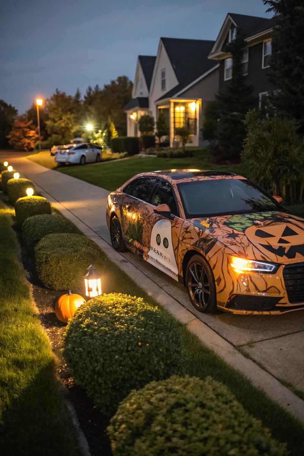 Vinyl wraps provide a vibrant and eye-catching Halloween look.