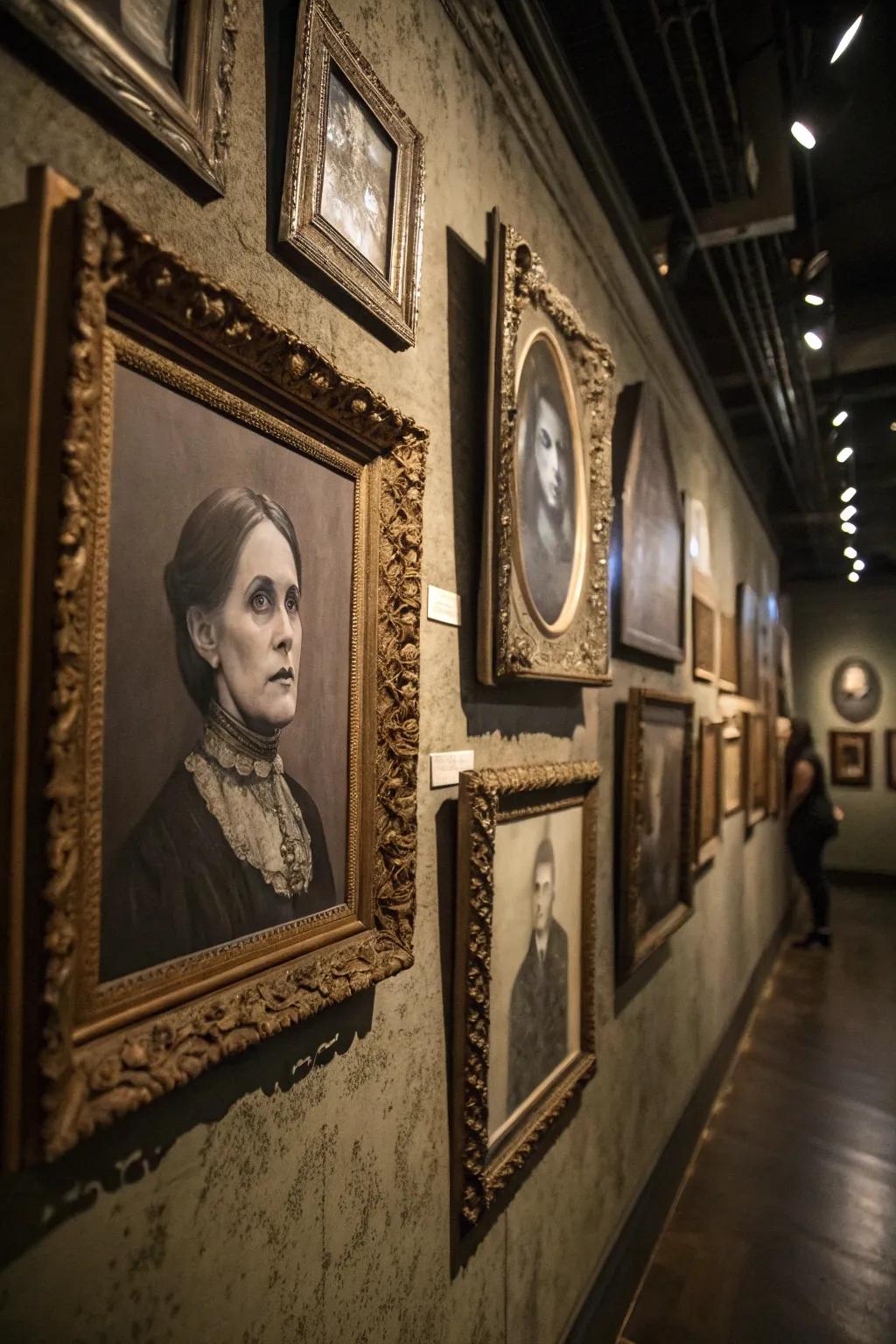 Haunted portraits add mystery and intrigue to your decor.