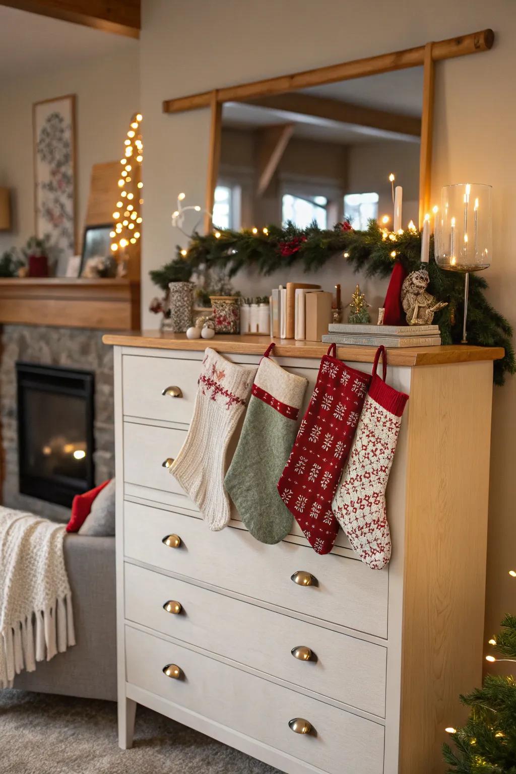 Furniture tops provide a convenient and stylish stocking display.