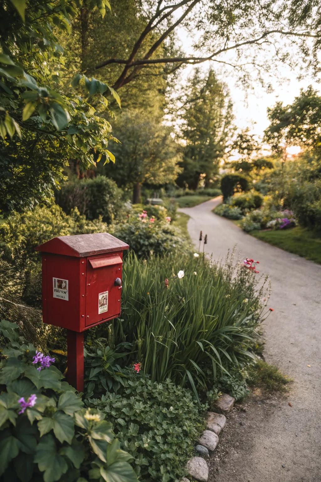 A garden mailbox turns into a convenient tool storage spot.