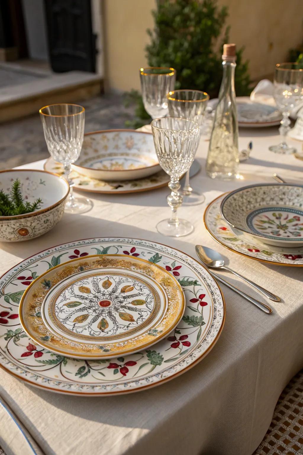 Ornate tableware enhances your dining experience.