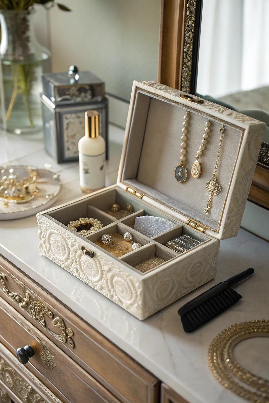 Chic compact jewelry box