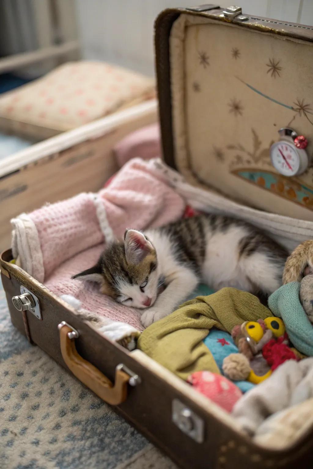 A nostalgic nook where kittens can curl up and dream of adventures.