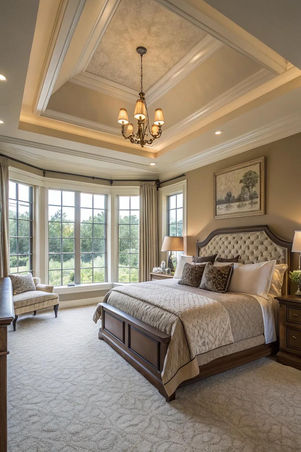 Natural light brings out the nuanced details of your tray ceiling.