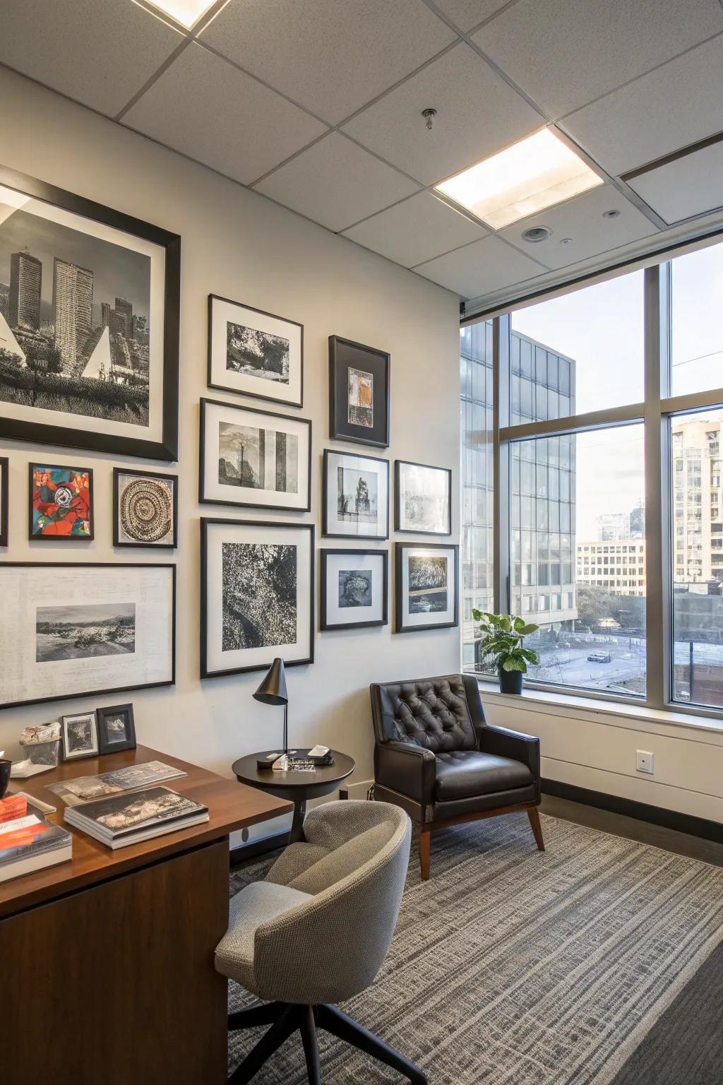 Personal artwork turns your office into a reflection of your tastes and interests.