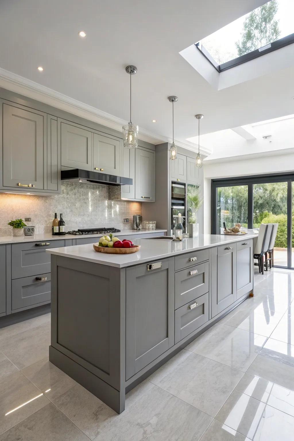 Combine functionality and style with a kitchen island.