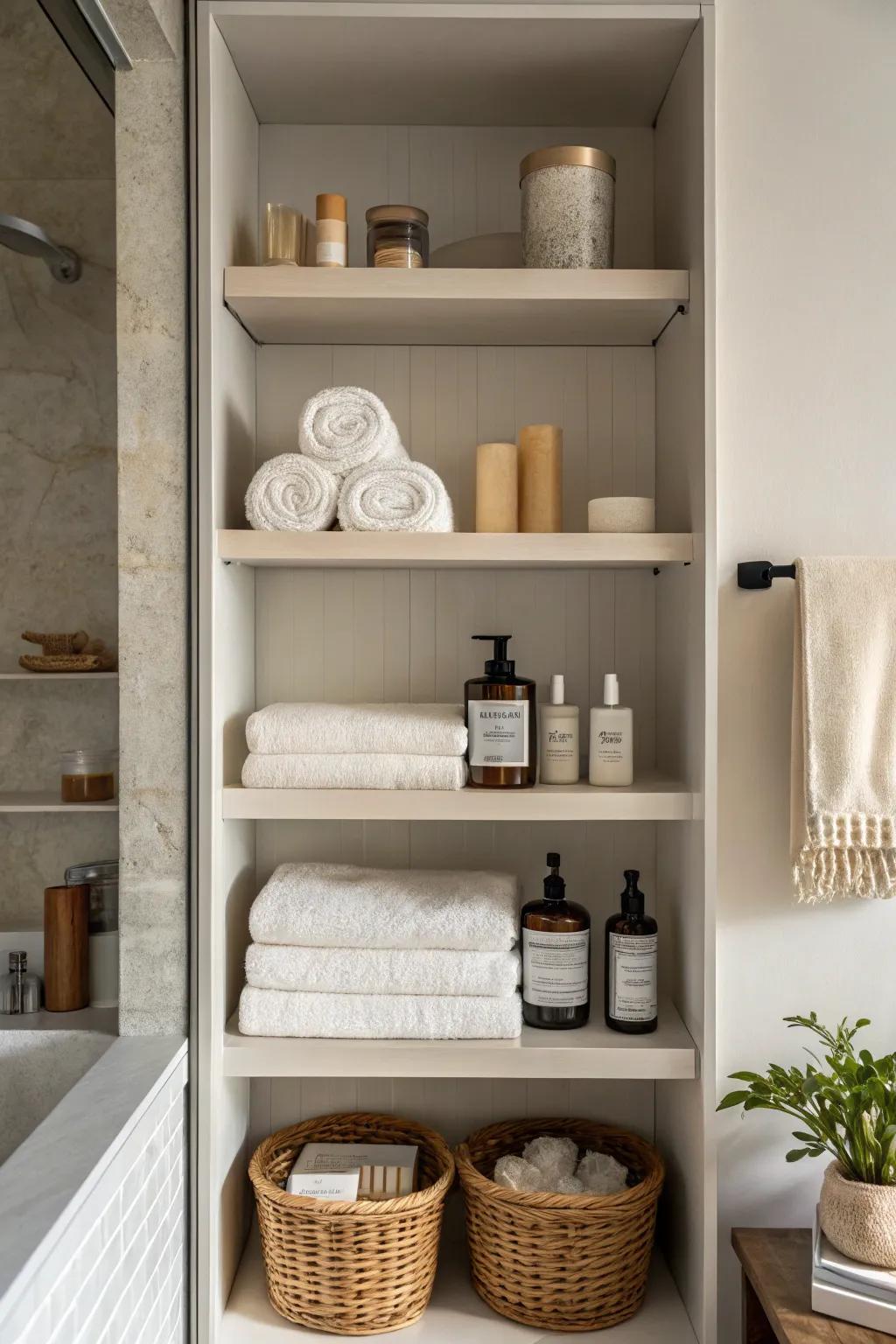 An open and airy setup keeps the bathroom feeling spacious.