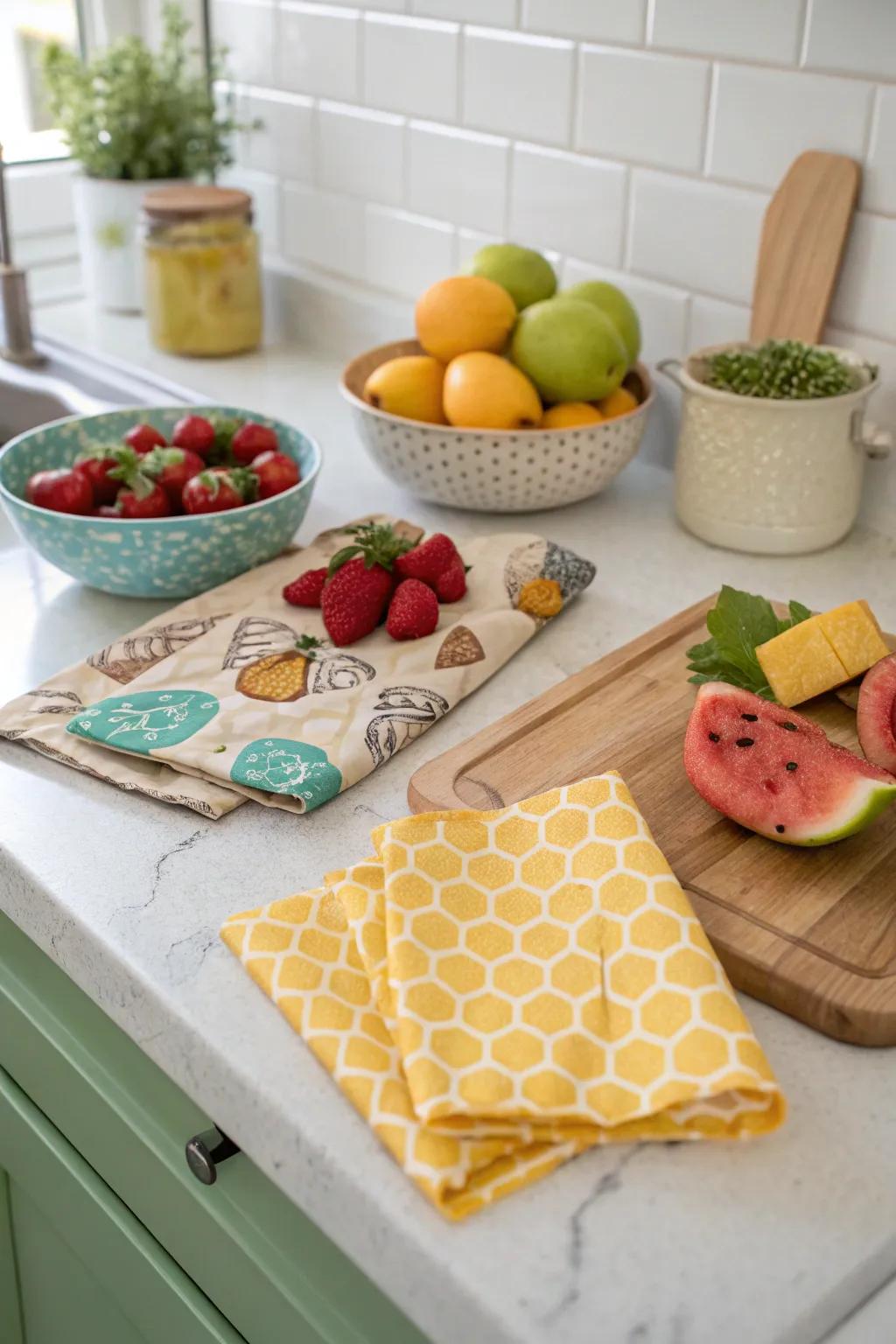 Reduce plastic waste with colorful, reusable beeswax wraps.