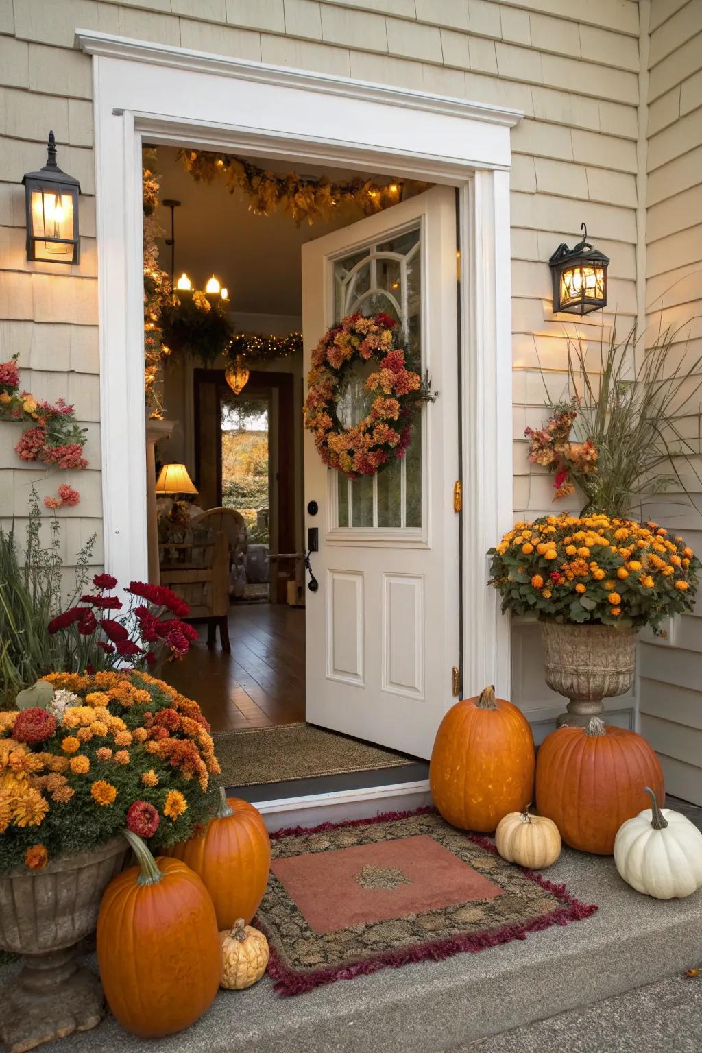 Seasonal decor adds a festive touch and keeps your entryway dynamic.