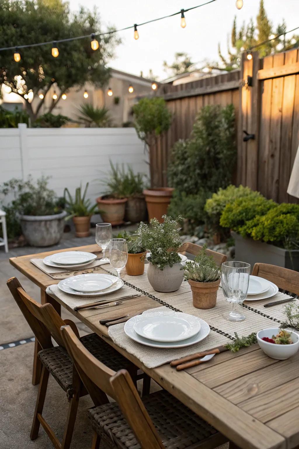 Savor every bite in your charming outdoor dining space.