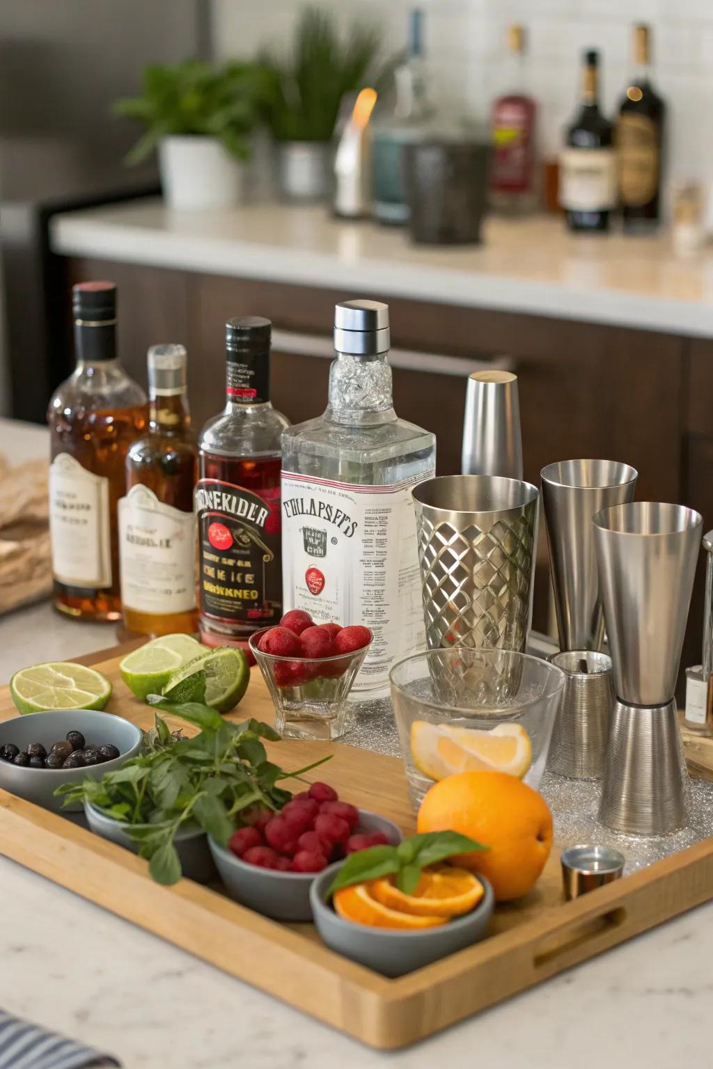A DIY beverage station invites creativity.