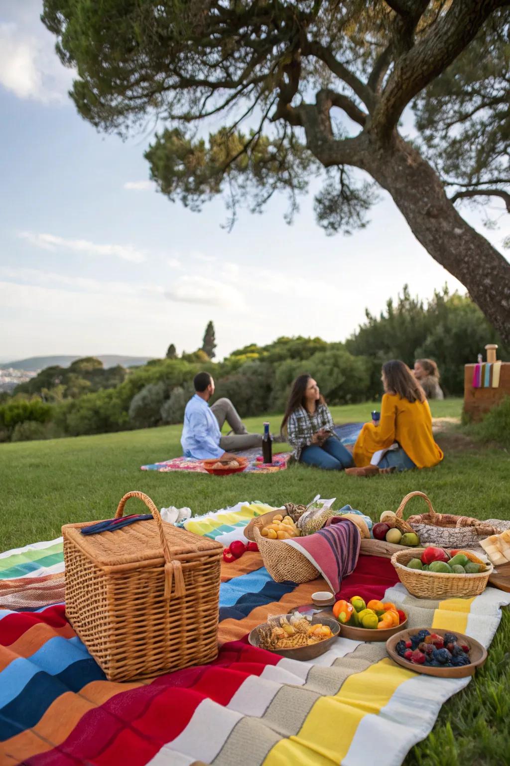 A cozy picnic potluck celebrating a retiree's milestone.