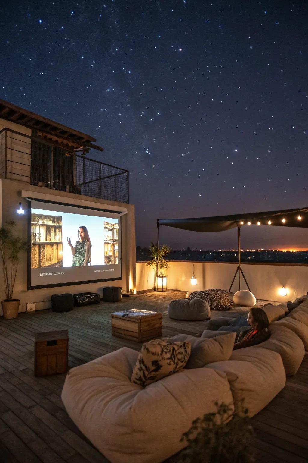 Experience movie magic under the stars with a rooftop cinema.