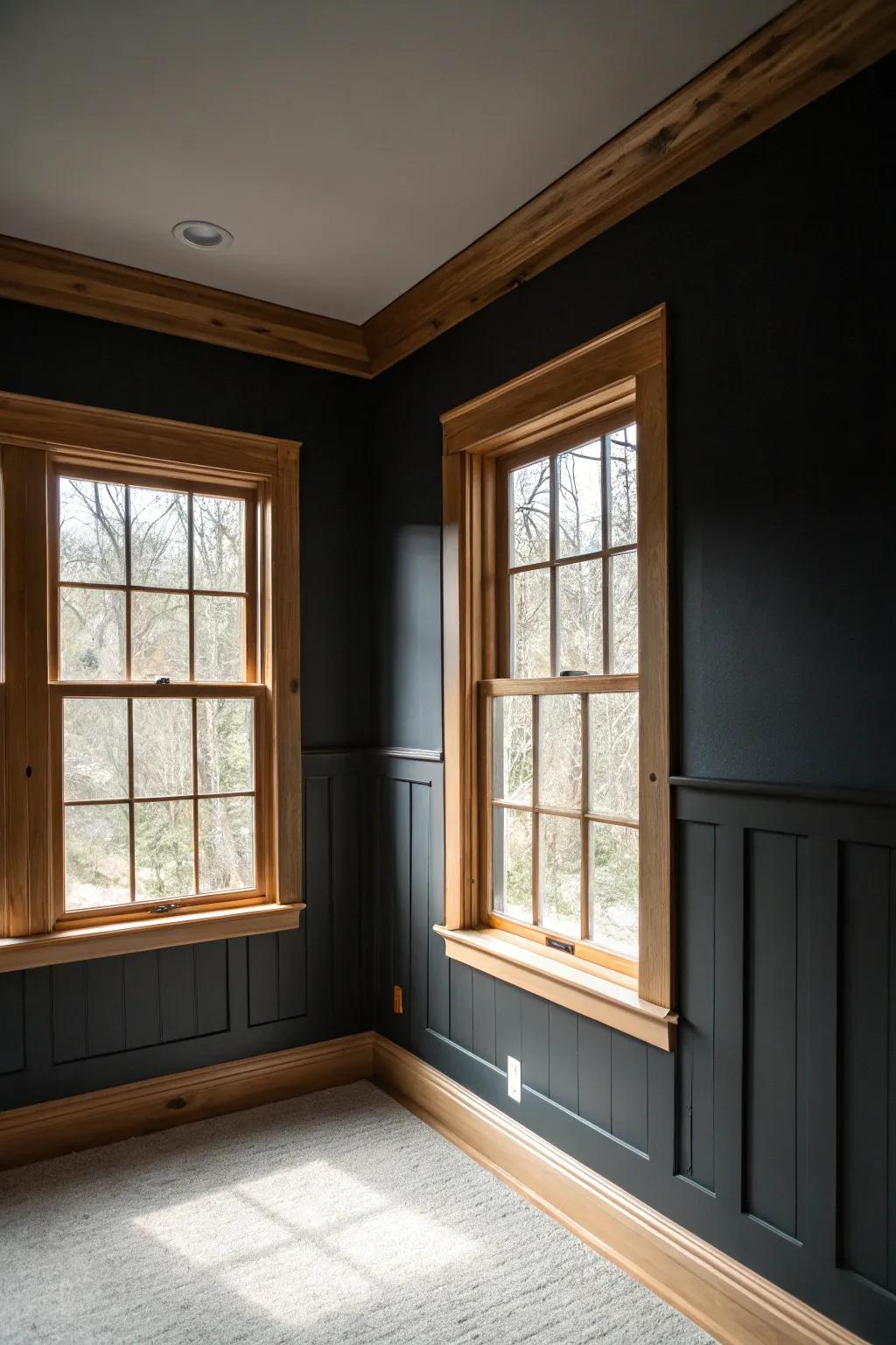 Contrasting colors highlight the beauty of pine trims.