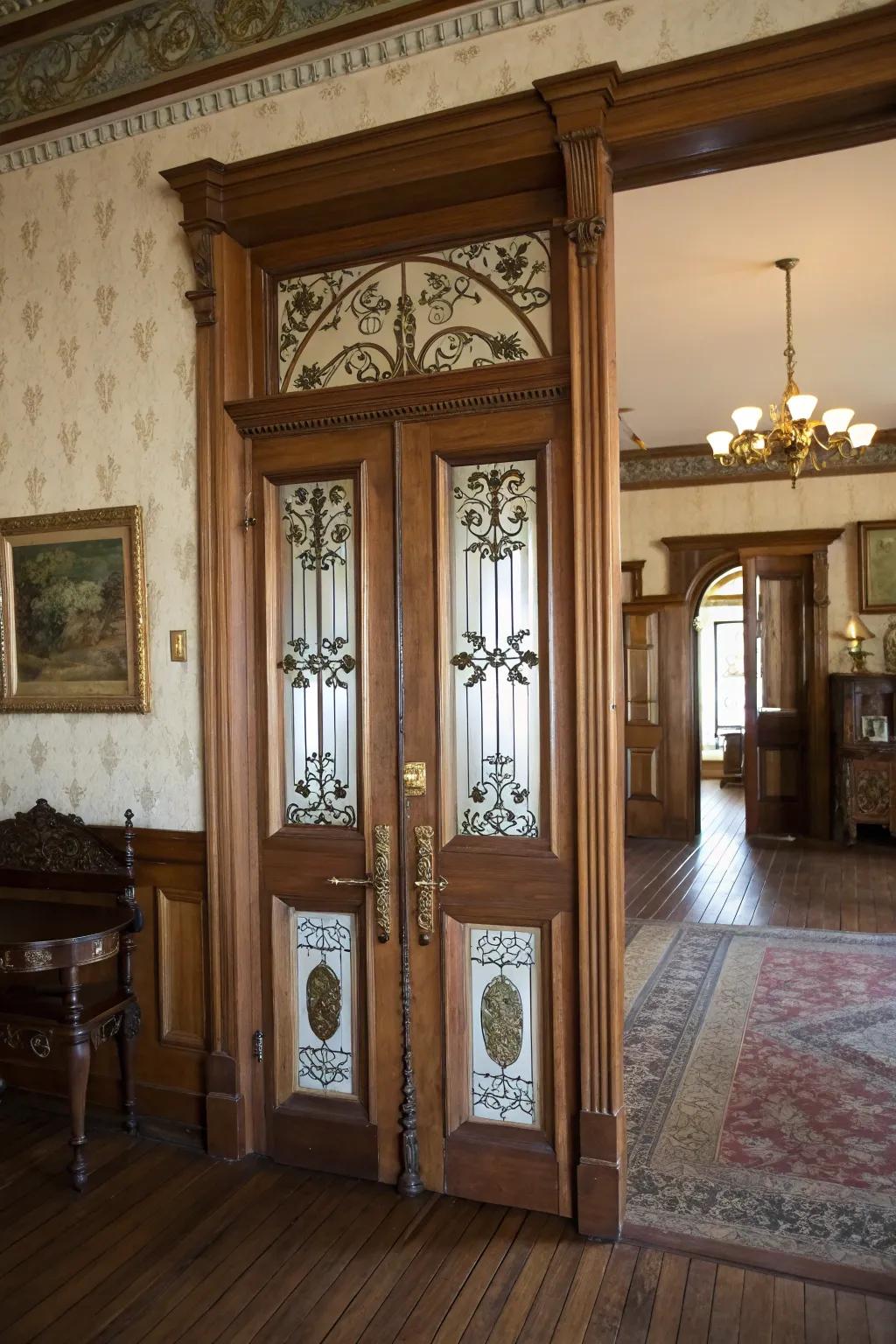 Nostalgic charm with vintage-style saloon doors.