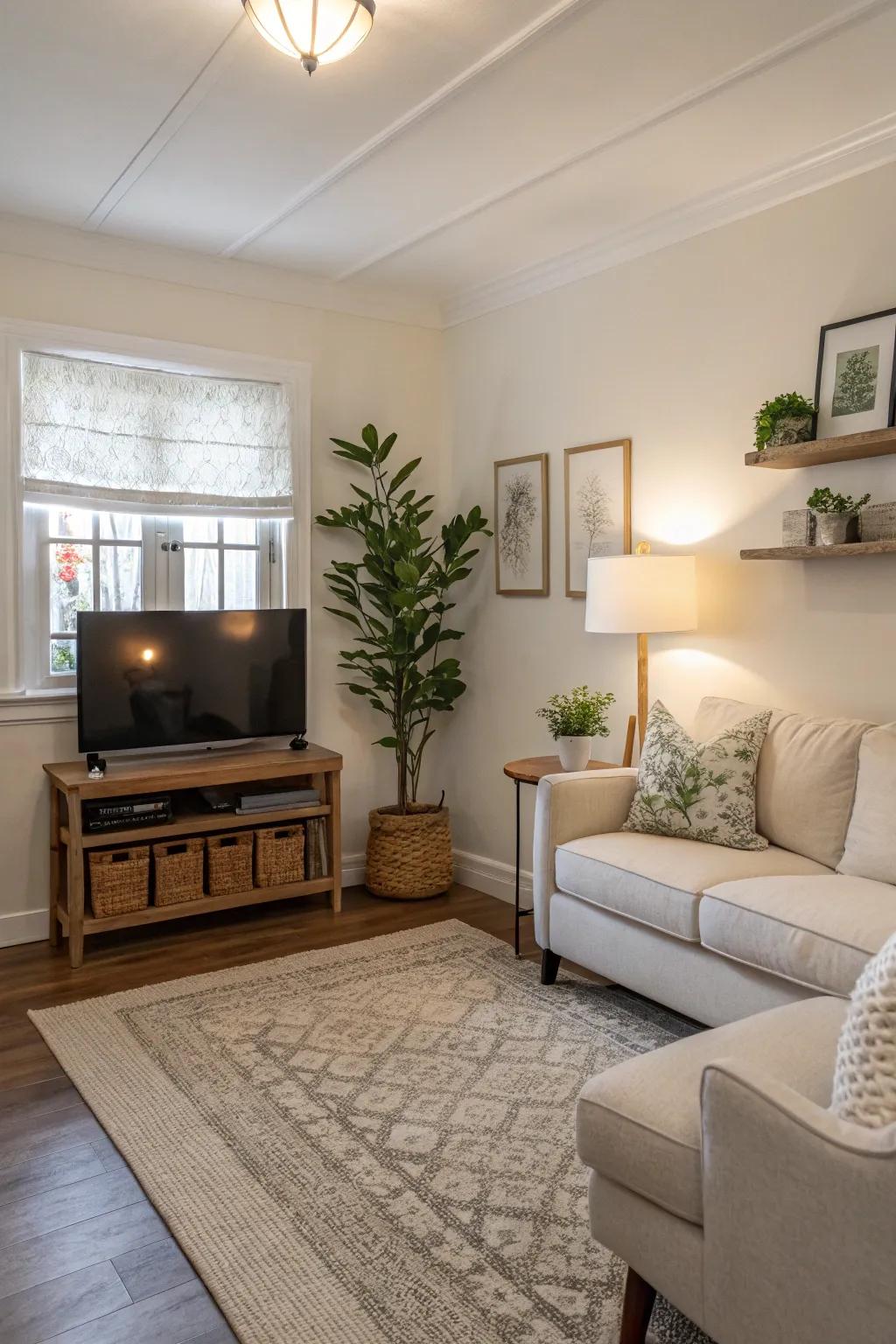 Minimal decor keeps the space open and airy.