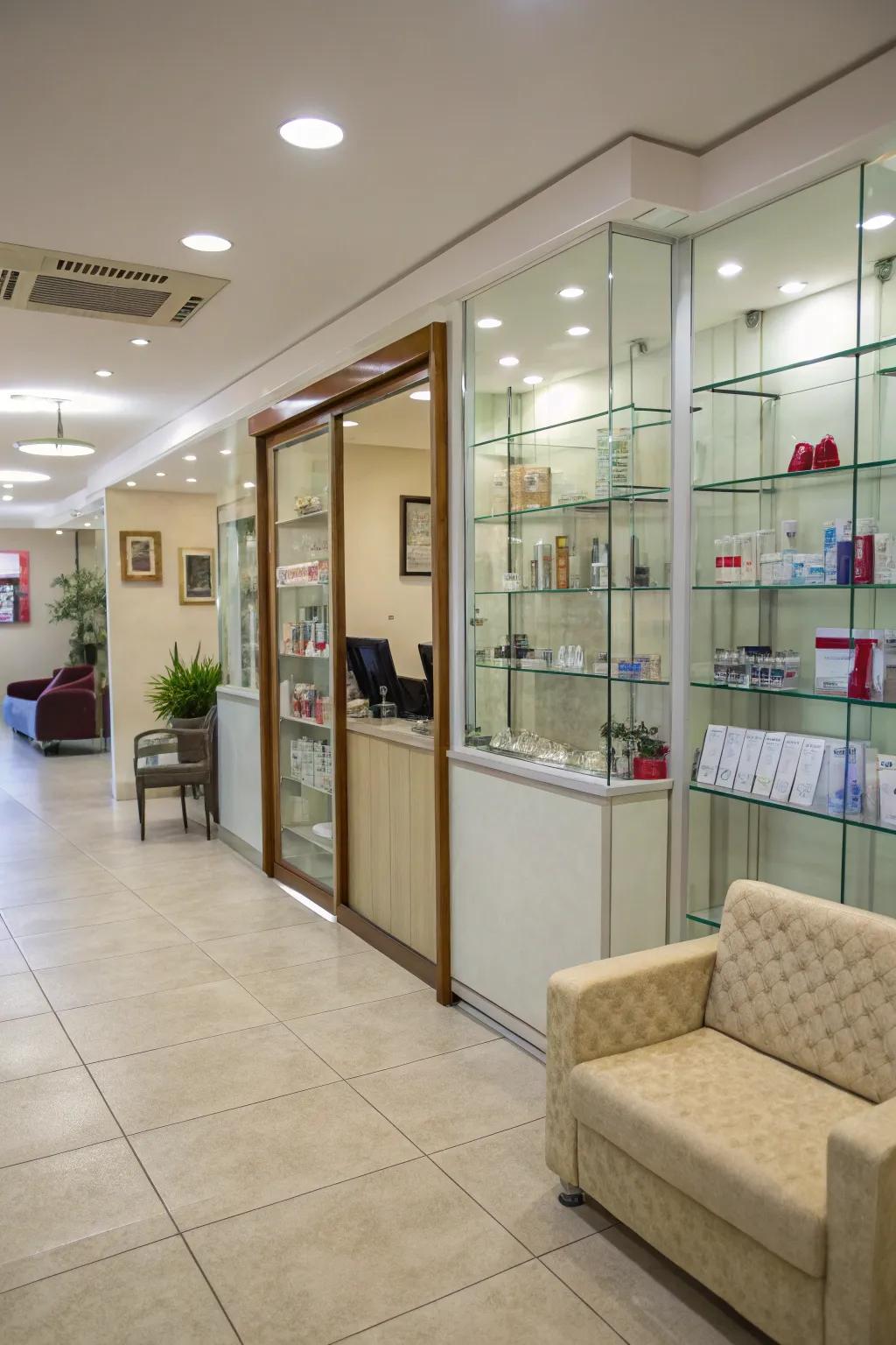 An open reception area that enhances the welcoming feel of the salon.