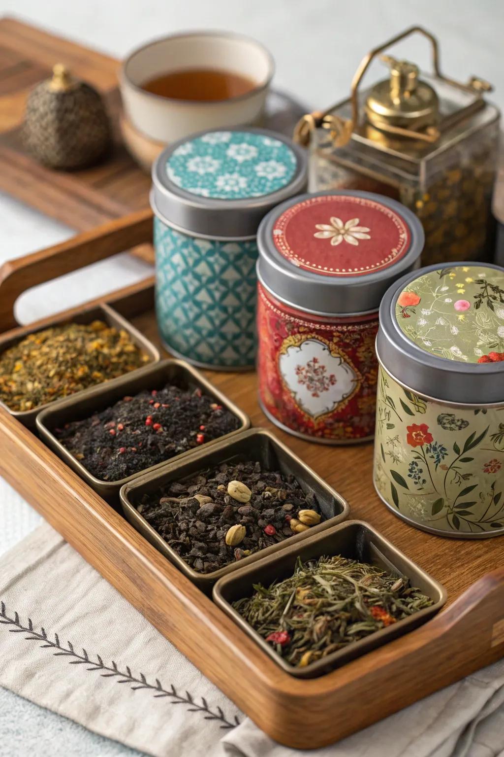 A variety of teas caters to all palates and enhances the experience.