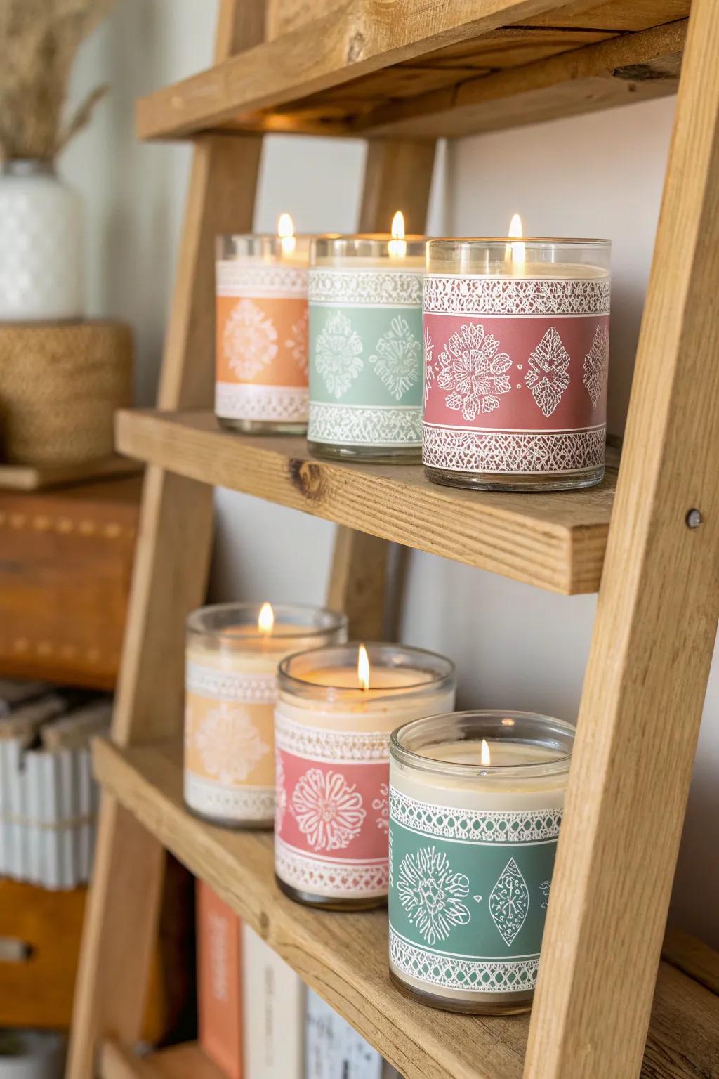 A set of candles that add warmth and romance