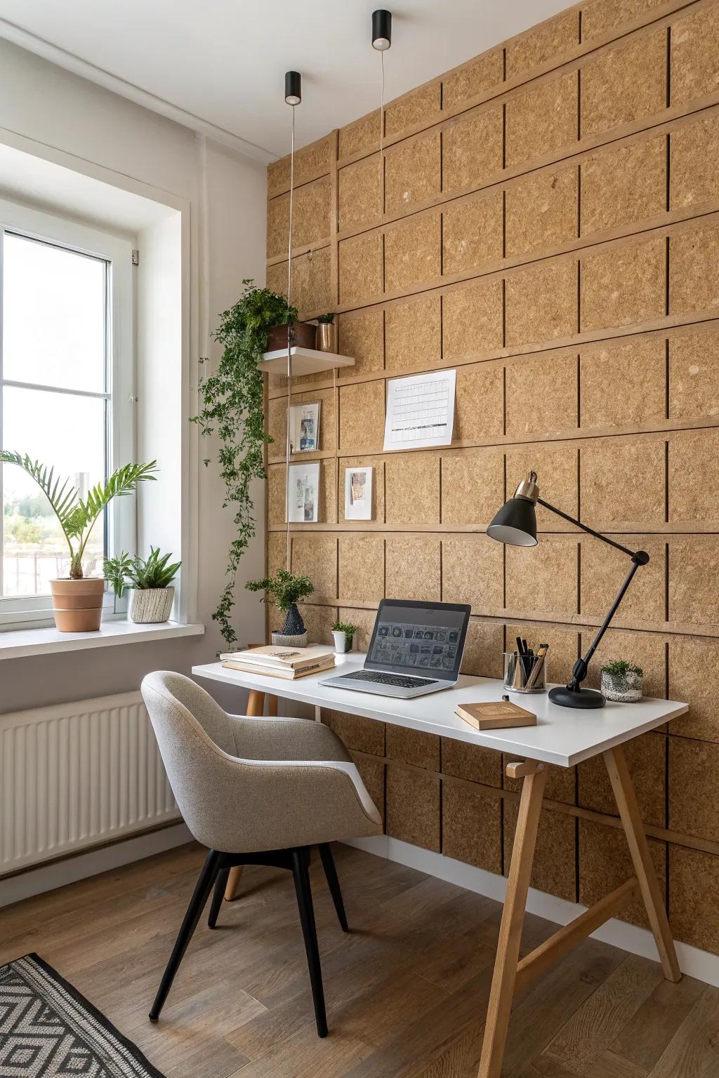 Quiet and cozy with cork panels.