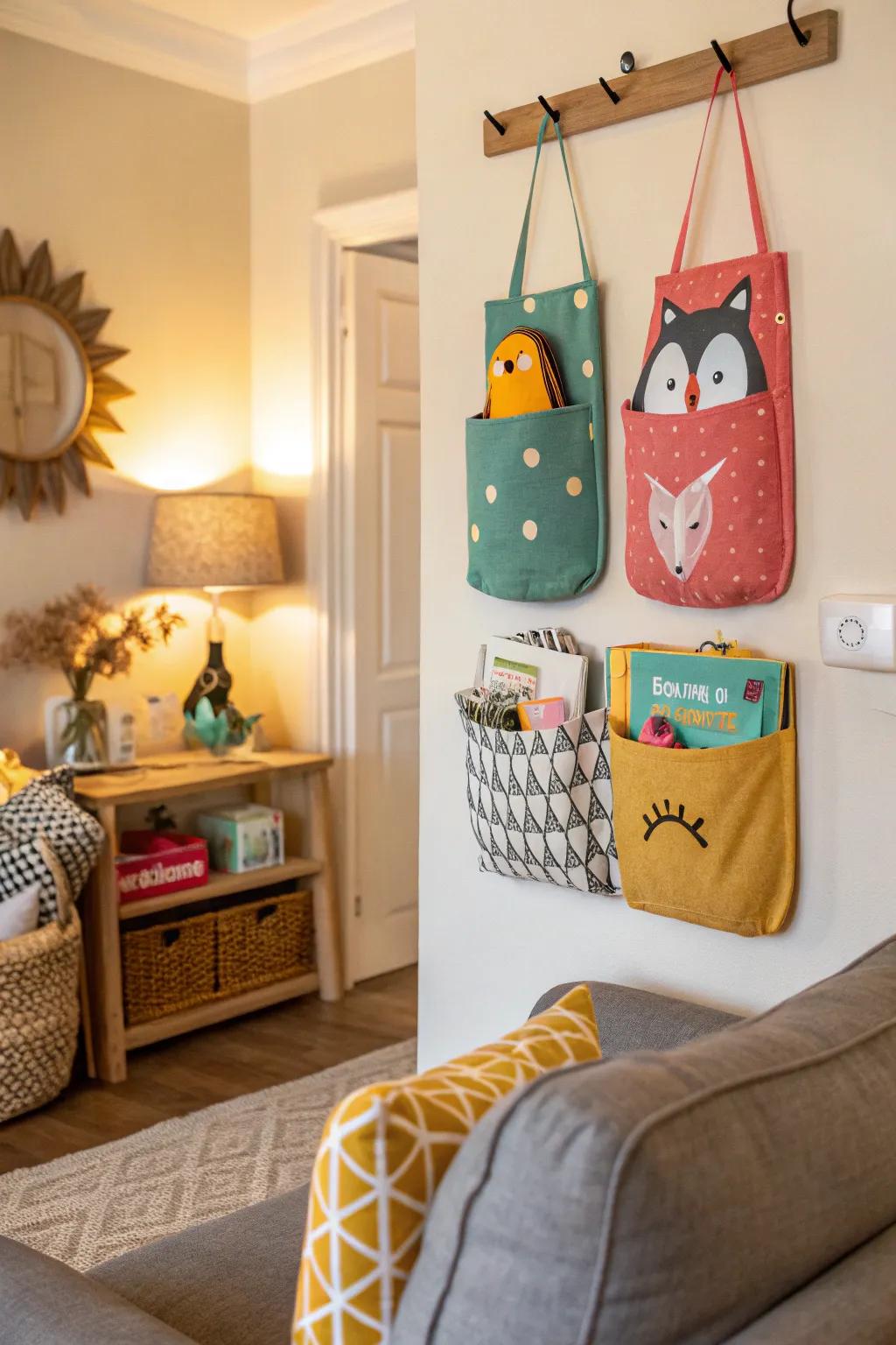 Novelty-shaped wall pockets for a unique and personalized touch.
