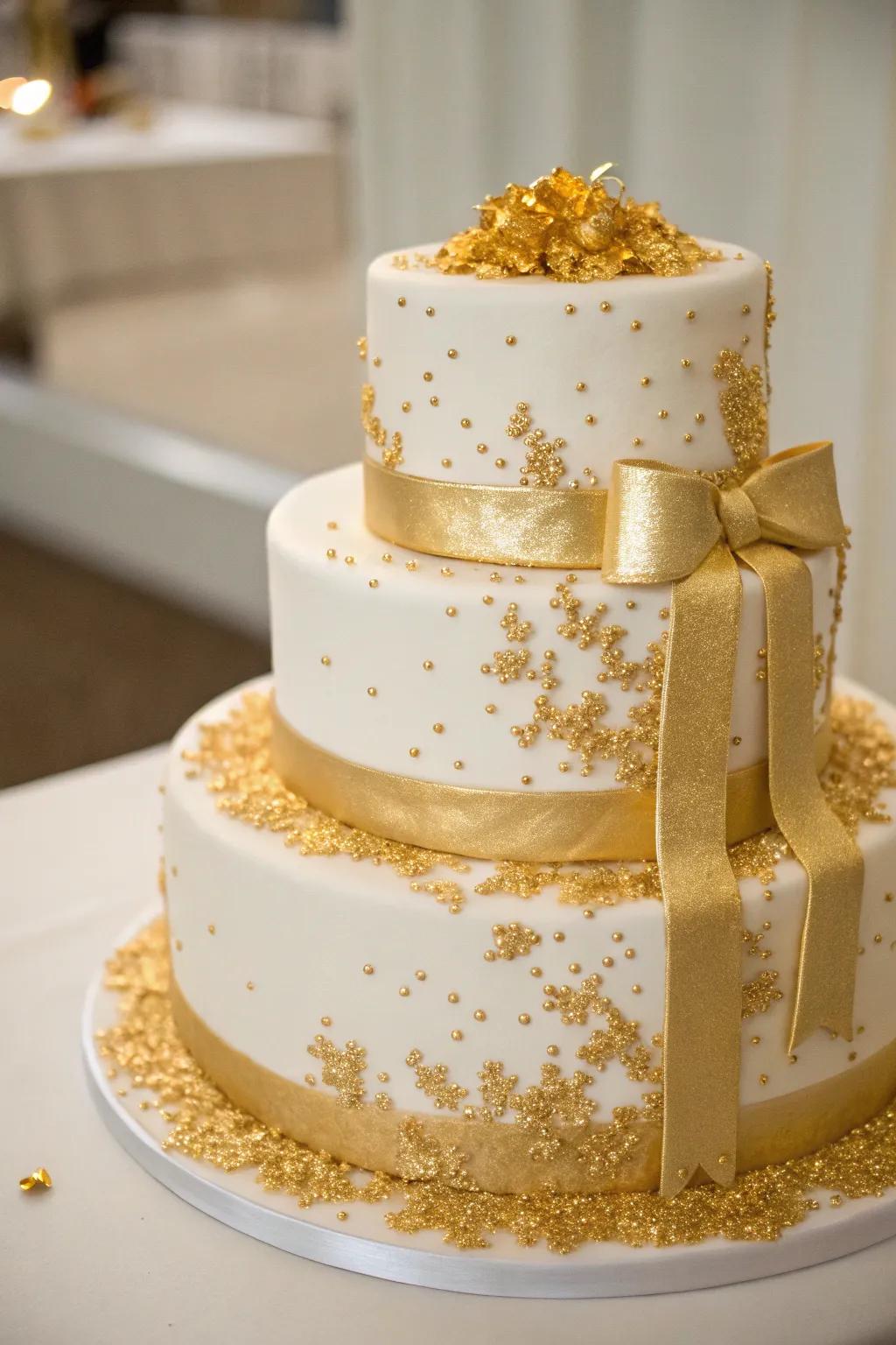 Edible gold cake, a centerpiece of elegance.